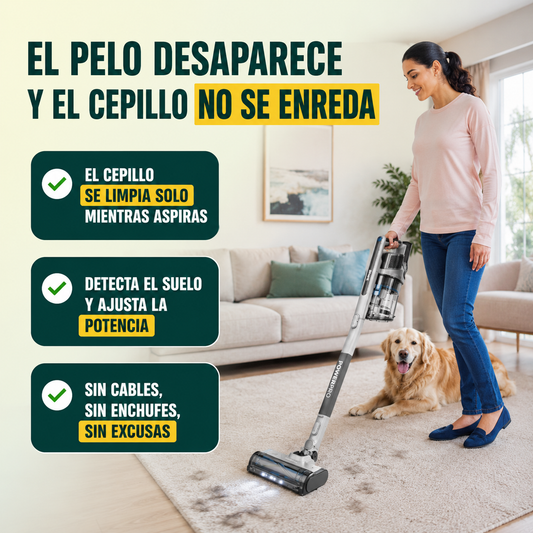 Shark PowerPro Especial Mascotas – El pelo desaparece y el cepillo se limpia solo