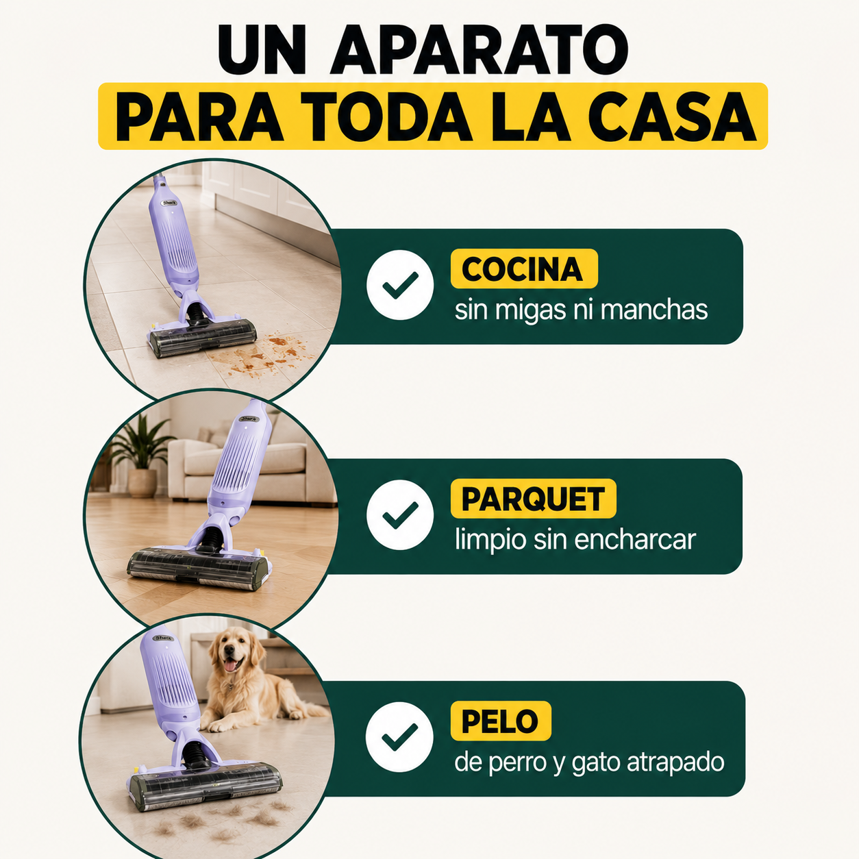 Shark VacMop 2 en 1 – Aspira y friega tu suelo en una sola pasada