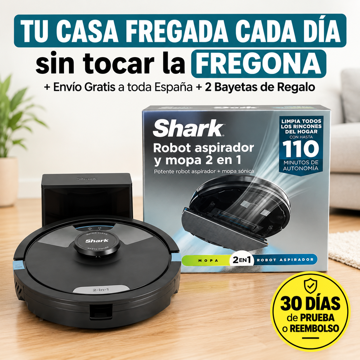 Shark Matrix Plus 2 en 1 – Aspira y friega tu casa entera mientras tú no estás
