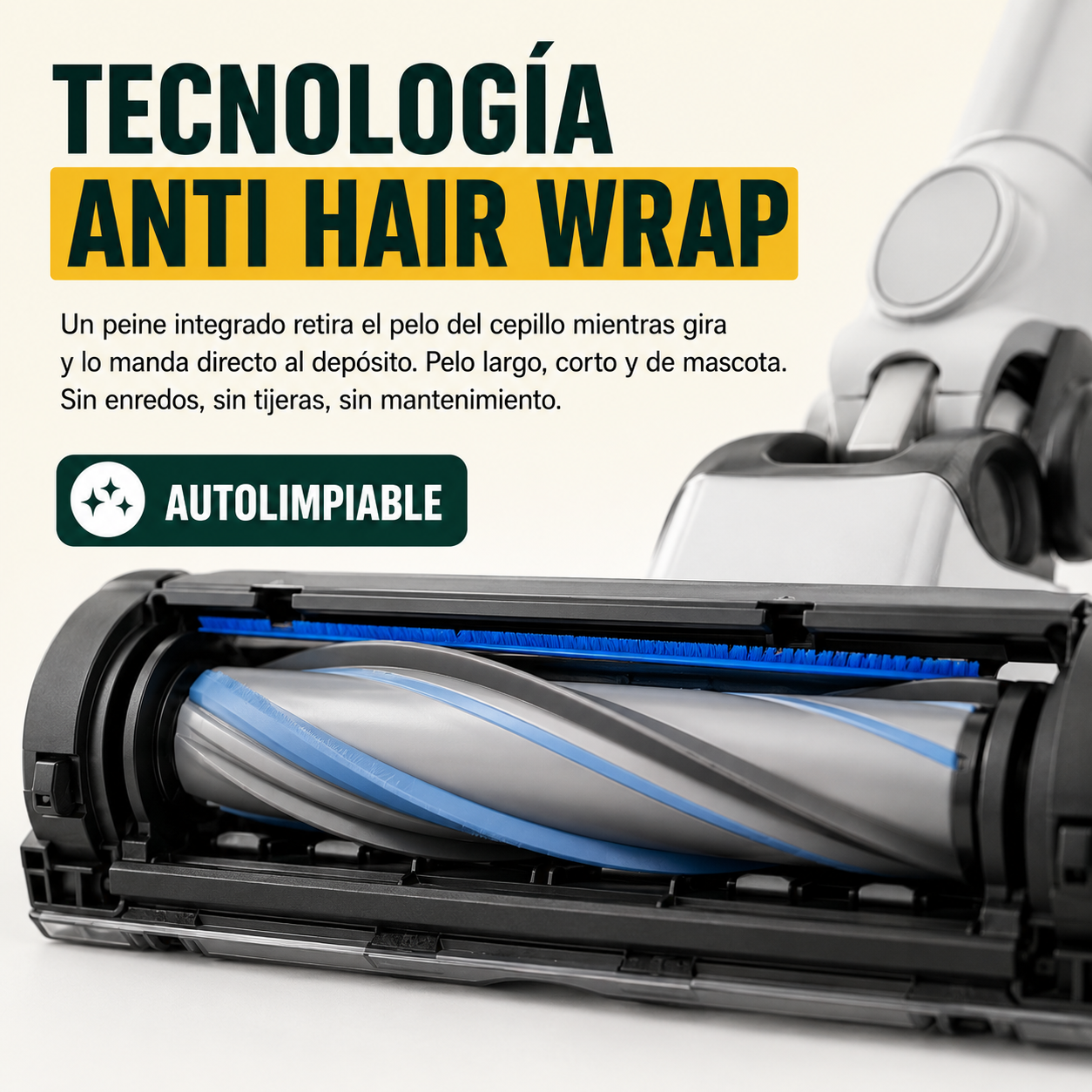 Shark PowerPro Especial Mascotas – El pelo desaparece y el cepillo se limpia solo